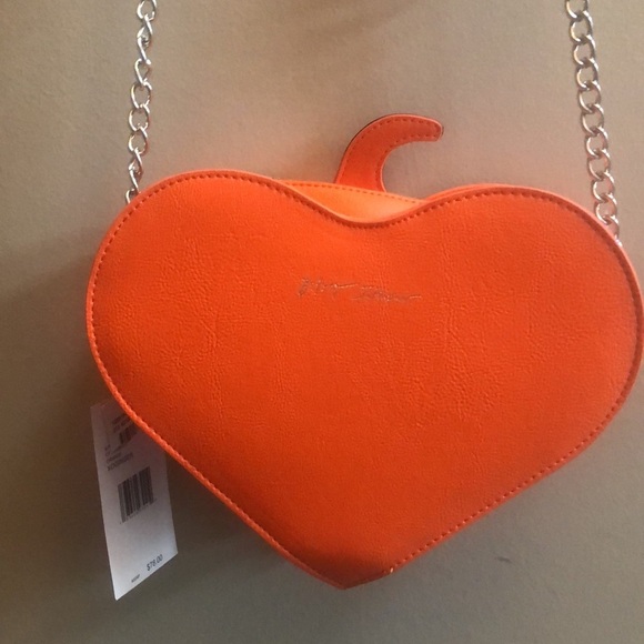 Betsey Johnson Kitsch pumpkin crossbody bag orange XOGINGER New with tags - Picture 7 of 14